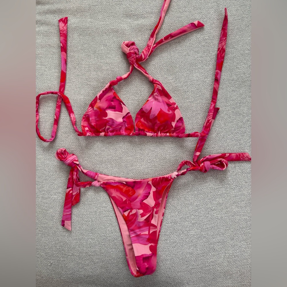 White Fox Boutique Pink Floral Bikini